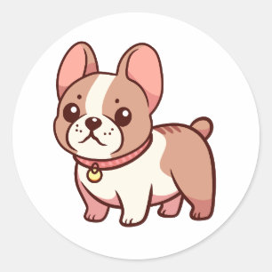 Cute French Bulldog Ronde Sticker