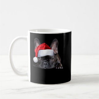 Cute French Bulldog Santa Hat Frenchie Afbeelding  Koffiemok