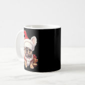 Cute French Bulldog Santa Hat Merry Christmas T Sh Koffiemok (Voorkant links)