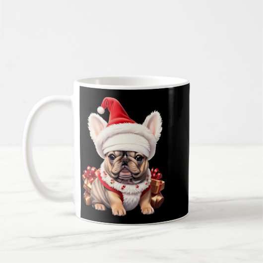 Cute French Bulldog Santa Hat Merry Christmas T Sh Koffiemok (Links)