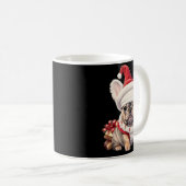 Cute French Bulldog Santa Hat Merry Christmas T Sh Koffiemok (Voorkant rechts)