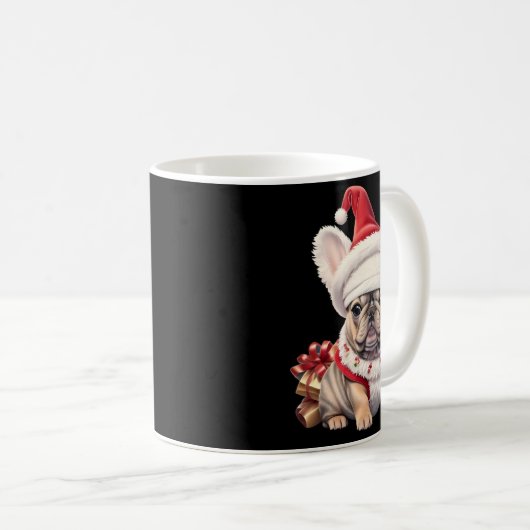 Cute French Bulldog Santa Hat Merry Christmas T Sh Koffiemok (Voorkant rechts)