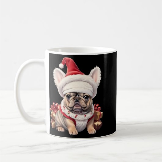 Cute French Bulldog Santa Hat Merry Christmas T Sh Koffiemok (Links)