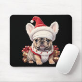 Cute French Bulldog Santa Hat Merry Christmas T Sh Muismat (Met muis)