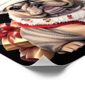 Cute French Bulldog Santa Hat Merry Christmas T Sh Poster (Hoek)