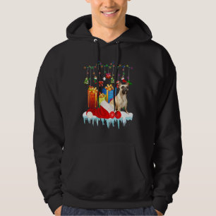 Cute French Bulldog Santa Hat Xmas Vormgeving Hoodie