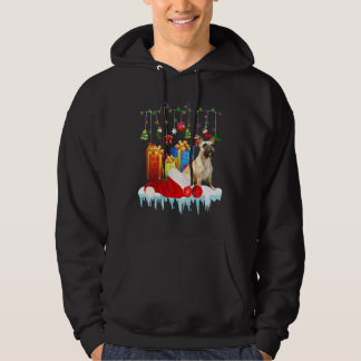 Cute French Bulldog Santa Hat Xmas Vormgeving Hoodie