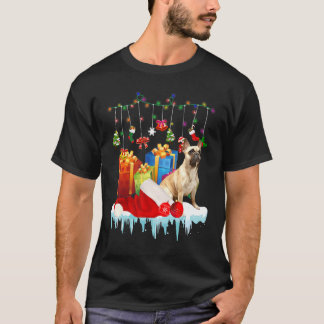 Cute French Bulldog Santa Hat Xmas Vormgeving T-shirt