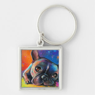 Cute French Bulldog schilderij Svetlana Novikova Sleutelhanger