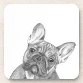Cute French Bulldog set met 6 onderzetters (Voorkant)