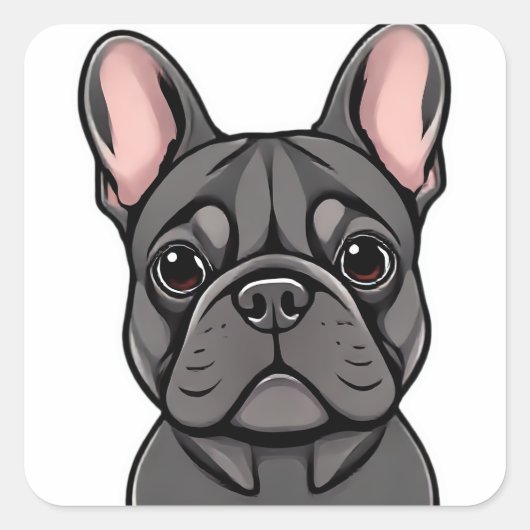 Cute French Bulldog Sticker | Adorable Frenchie Lo (Voorkant)