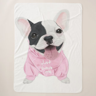 Cute French Bulldog Stuck | Gewoon van mij houden Sherpa Deken