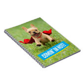 Cute French Bulldog Superheld rent in Grass Notitieboek (Rechterzijde)
