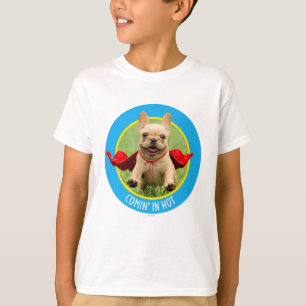 Cute French Bulldog Superheld rent in Grass T-shirt