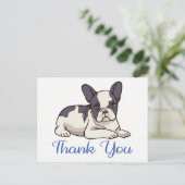 Cute French Bulldog Thank You Frenchie Puppy Dog Briefkaart (Staand voorkant)
