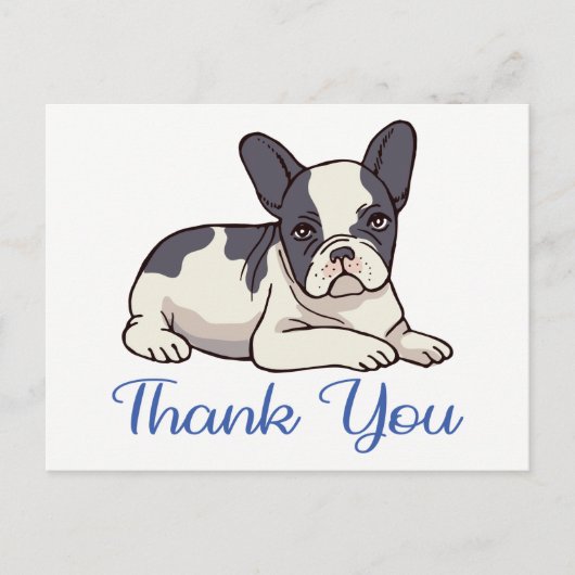 Cute French Bulldog Thank You Frenchie Puppy Dog Briefkaart (Voorkant)