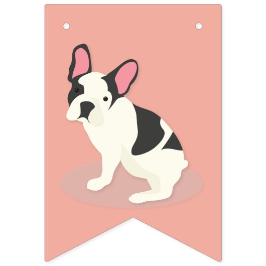 Cute French Bulldog. Vlaggetjes (Tweede vlag)