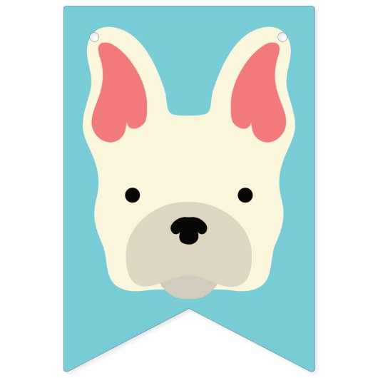 Cute French Bulldog. Vlaggetjes (Tweede vlag)