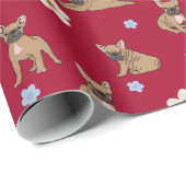 Cute French Bulldog Wrapping Paper Cadeaupapier (Rol Hoek)