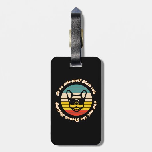 Cute French Bulldogs Design Bagagelabel (Achterkant verticaal)