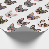 Cute French Bulldogs Wearing Glasses Cadeaupapier (Hoek)