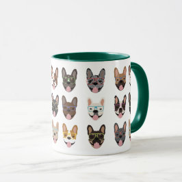 Cute French Bulldogs Wearing Glasses Mok