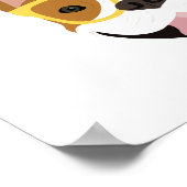 Cute French Bulldogs Wearing Glasses Poster (Hoek)