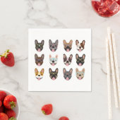 Cute French Bulldogs Wearing Glasses Servet (Insitu)