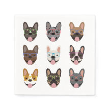 Cute French Bulldogs Wearing Glasses