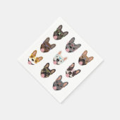 Cute French Bulldogs Wearing Glasses Servet (Hoek)