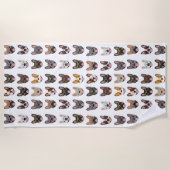 Cute French Bulldogs Wearing Glasses Strandlaken (Voorkant)