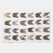 Cute French Bulldogs Wearing Glasses Theedoek (Horizontaal)