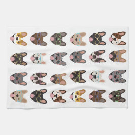 Cute French Bulldogs Wearing Glasses Theedoek