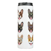 Cute French Bulldogs Wearing Glasses Thermosbeker (Achterkant)