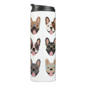 Cute French Bulldogs Wearing Glasses Thermosbeker (Geroteerd rechts)