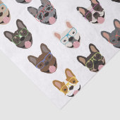 Cute French Bulldogs Wearing Glasses Tissuepapier (Detail)