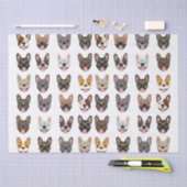 Cute French Bulldogs Wearing Glasses Tissuepapier (Craft)