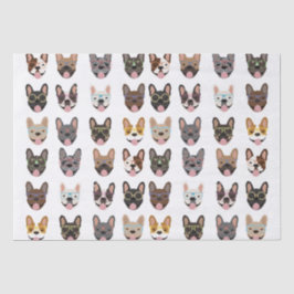 Cute French Bulldogs Wearing Glasses Tissuepapier
