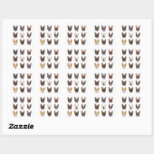 Cute French Bulldogs Wearing Glasses Vierkante Sticker (Vel)