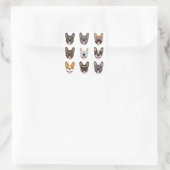 Cute French Bulldogs Wearing Glasses Vierkante Sticker (Tas)