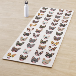Cute French Bulldogs Wearing Glasses Yogamat