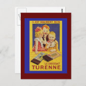 Cute French Children and Chocolate Bar Briefkaart (Voorkant / Achterkant)