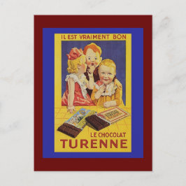 Cute French Children and Chocolate Bar Briefkaart