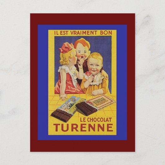 Cute French Children and Chocolate Bar Briefkaart (Voorkant)