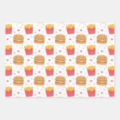 Cute French Fries and Burger Pattern Inpakpapier Vel (Voorkant 3)
