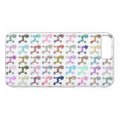 Cute French Poodle Girly Whimsical Chevron Pattern Case-Mate iPhone Case (Achterkant (Horizontaal))