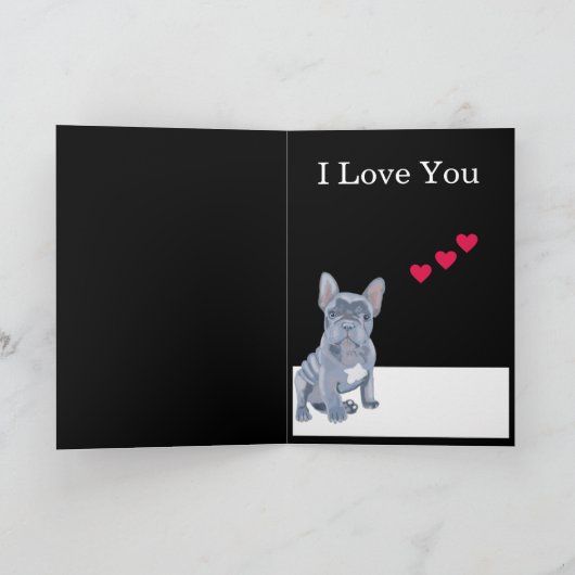 Cute French Portrait Valentijns's Holiday Card Feestdagen Kaart (Binnen)