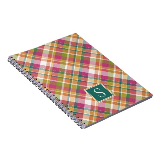 Cute French Stripe Pset Gingham Pattern Notitieboek (Rechterzijde)