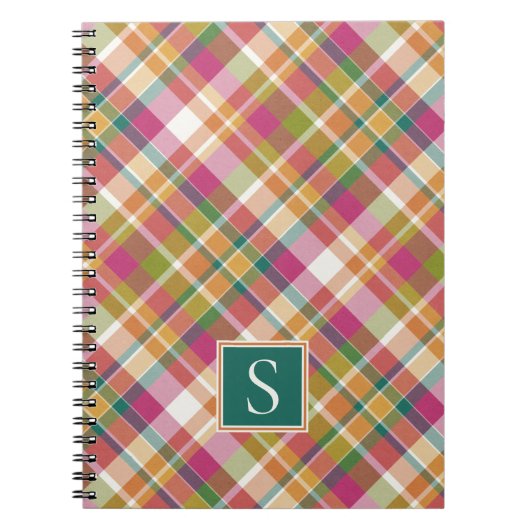 Cute French  Stripe Pset Gingham Pattern Notitieboek (Voorkant)