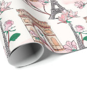 Cute French Theme | Franse landmerken Cadeaupapier (Rol Hoek)